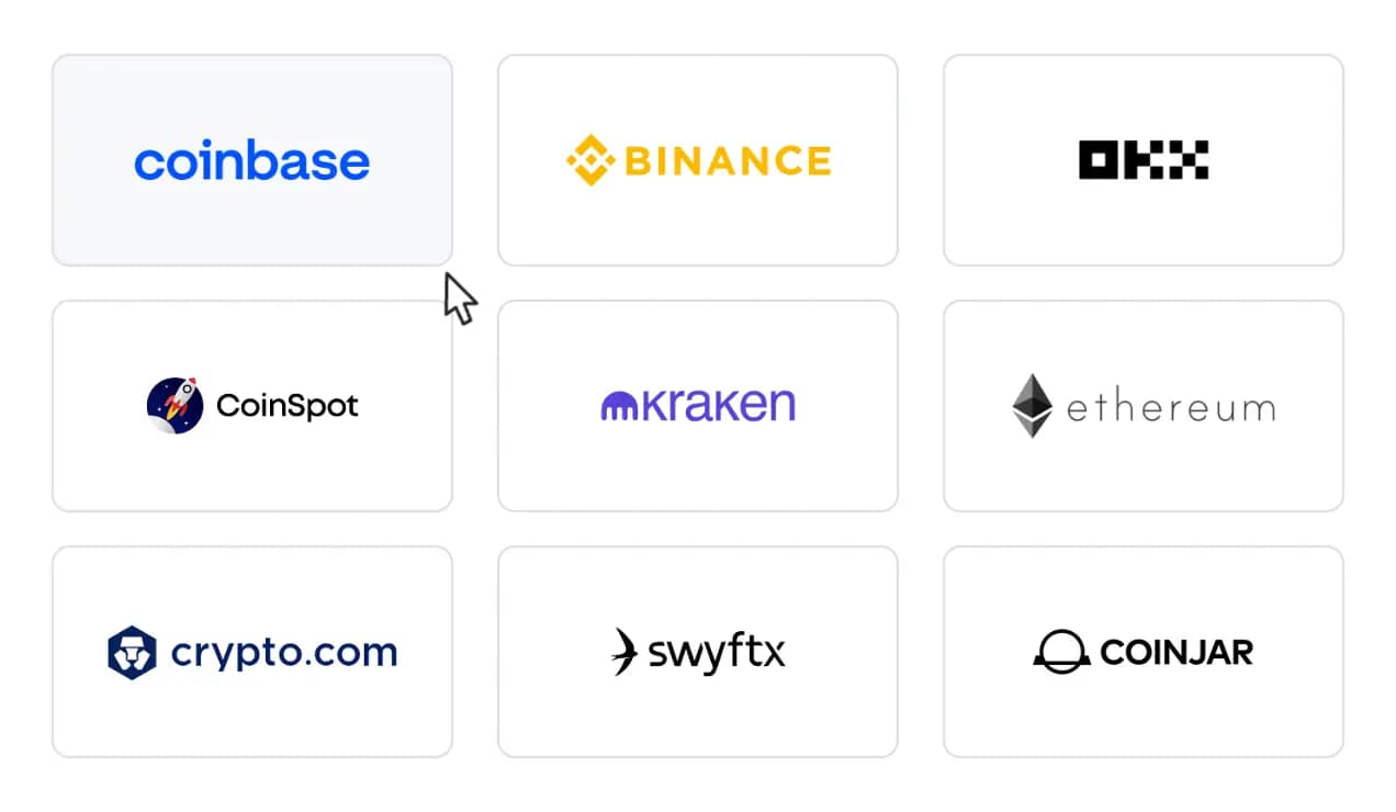 cryptact dashboard showing crypto portfolio gains and losses across exchanges